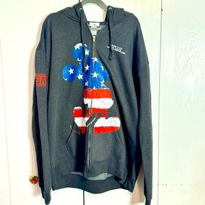NWT. Disney Adult Zip up Hoodie 3X Americana USA Mickey Mouse EPCOT
